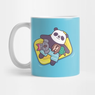 Cute Koala, Sloth and Panda Chilling on Pool Float Mug